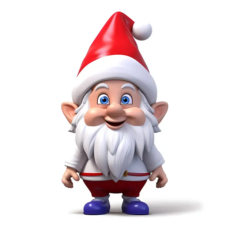 Christmas Gnome with Red Hat and White Outfit