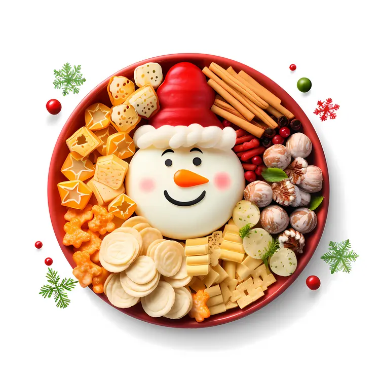 Festive Snowman Cheese Platter