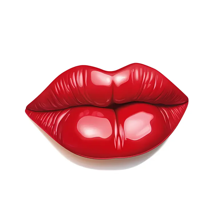 Glossy Red Lips Illustration