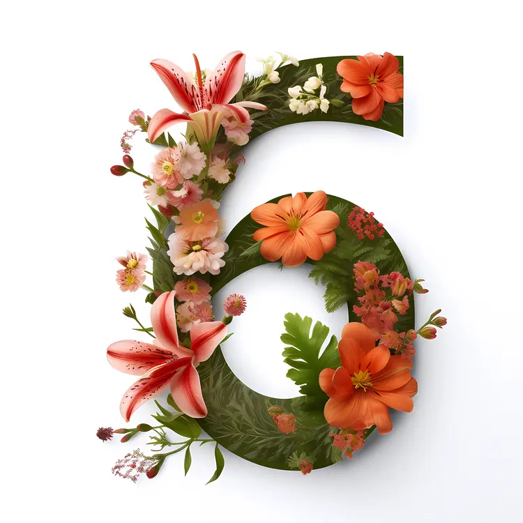 Colorful Floral Number 6