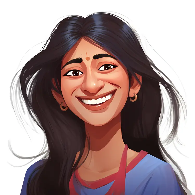 Smiling Woman in Traditional Attire with Jewelry