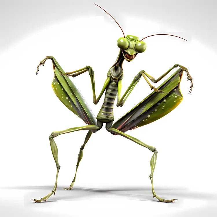 Cartoon Praying Mantis Character