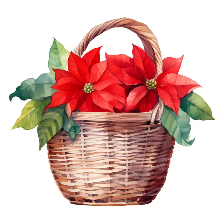 Beautiful Poinsettia Basket for Christmas Decor