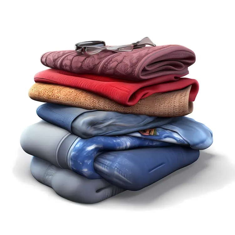 Stack of Colorful Folded Clothes
