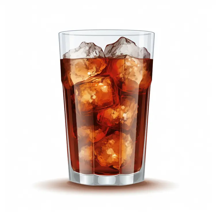 Refreshing Iced Drink in a Glass