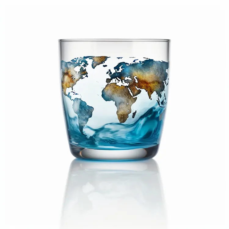 World Map Design Glass