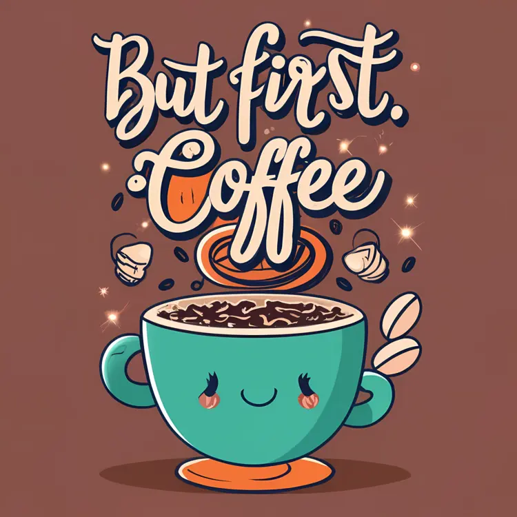 But First Coffee Text Art