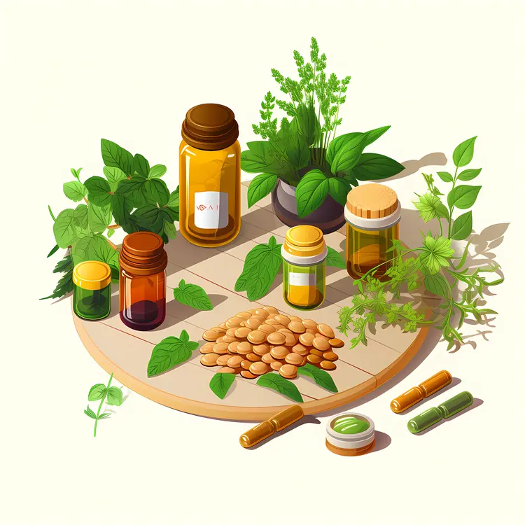 Herbal Capsules and Bottles