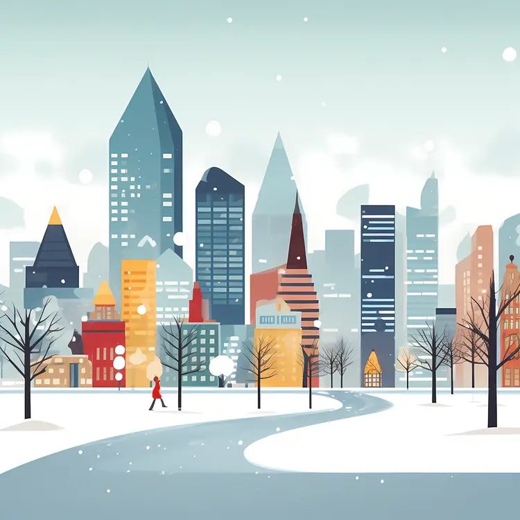 Snowy Winter Cityscape