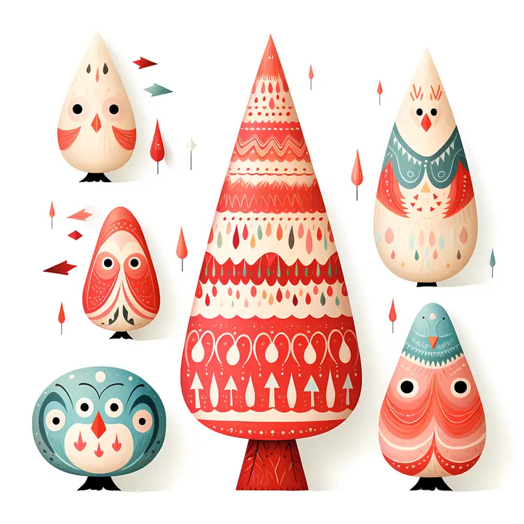 Decorative Trees and Owls