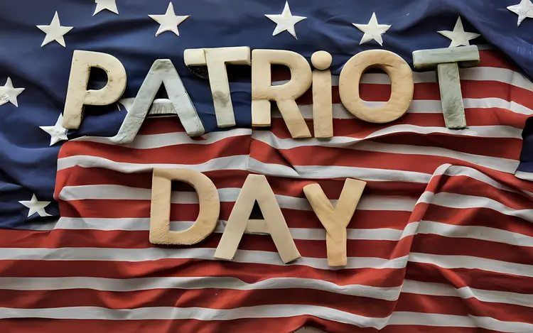 Patriot Day Wooden Letters on American Flag