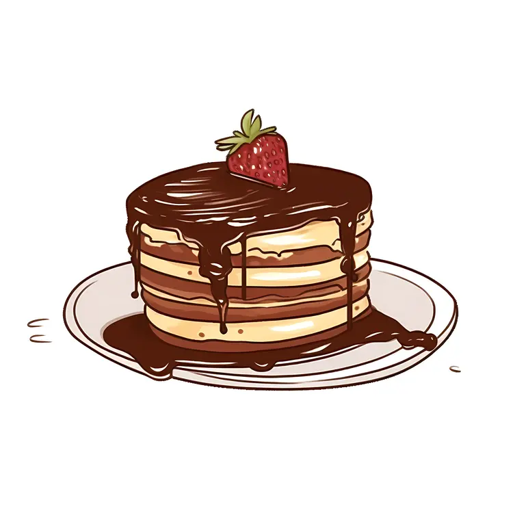 Chocolate Pancakes with Strawberry