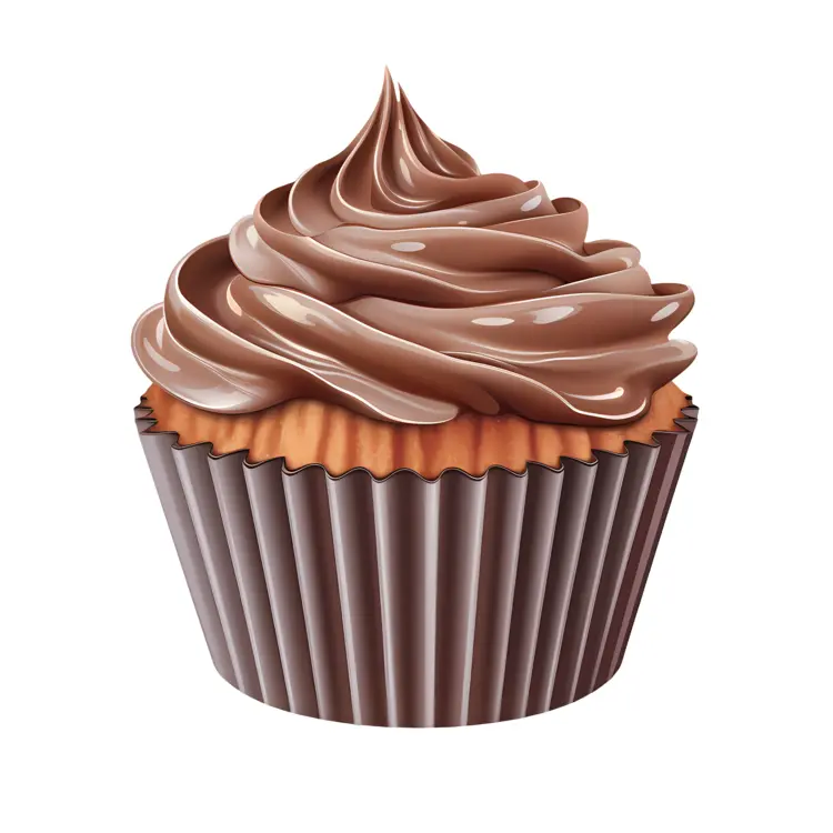 Cupcake with Chocolate Frosting