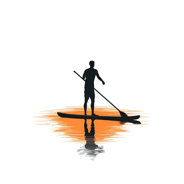 Paddleboarder Silhouette on Water