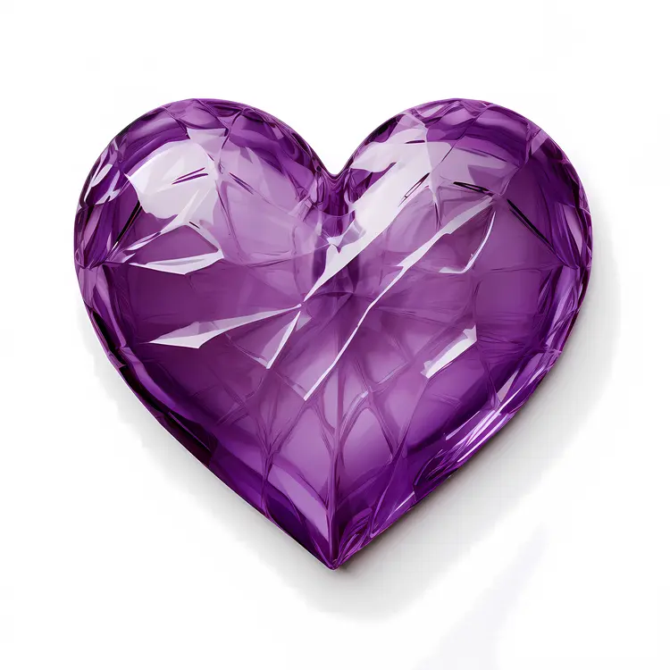 Beautiful Purple Heart Gemstone for Valentine's Day