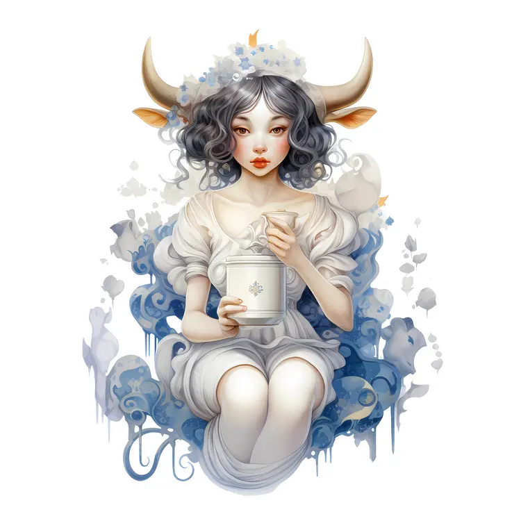 Girl with Milk and Horns