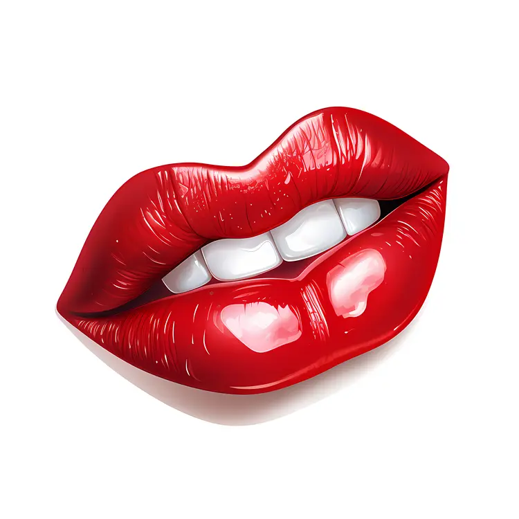 Glossy Red Lips Illustration