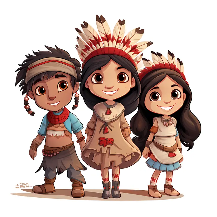 Children in Traditional Headdress