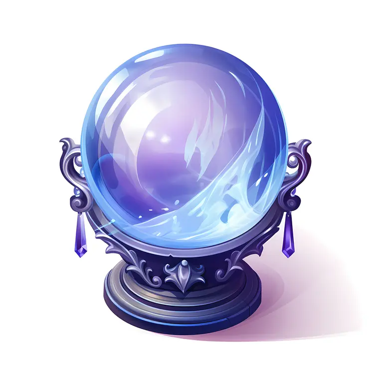 Ornate Blue Crystal Ball