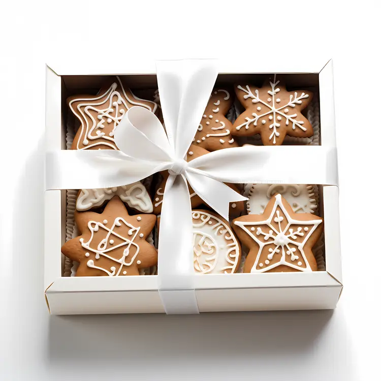 Box of Decorated Gingerbread Cookies