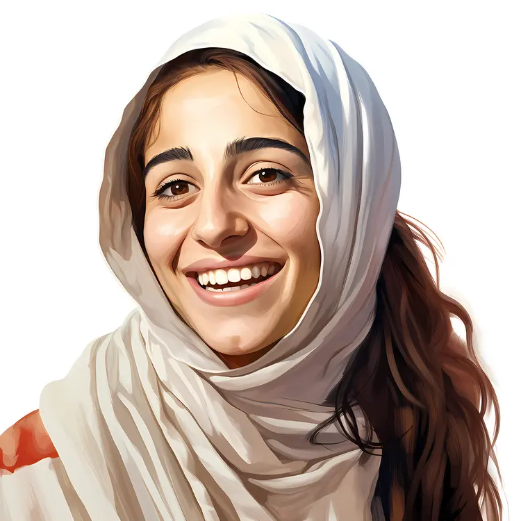 Smiling Woman in Headscarf Portrait