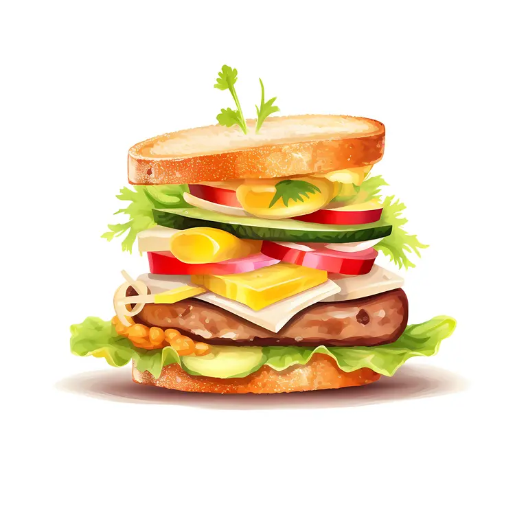 Fresh Veggie Sandwich with Cheese