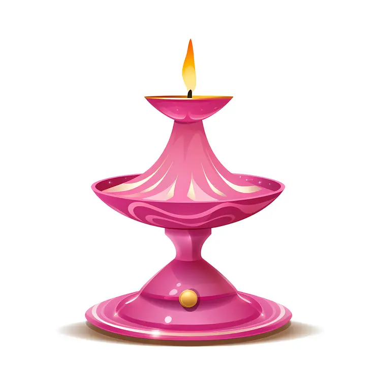 Elegant Pink Candle with Holder