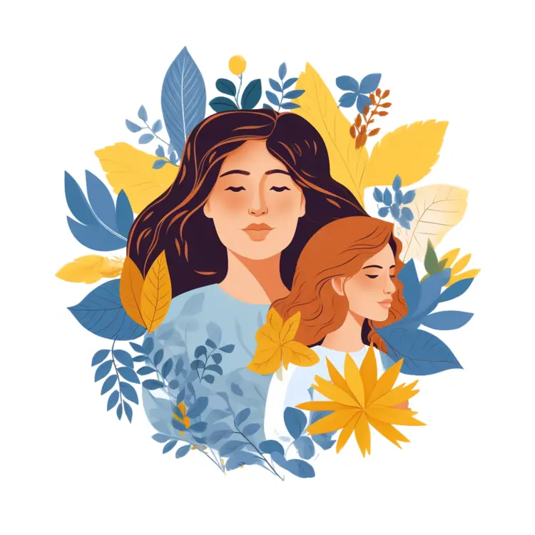 Beautiful Illustration of Women with Floral Background