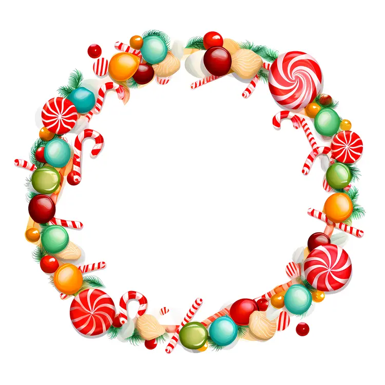 Colorful Candy Christmas Wreath