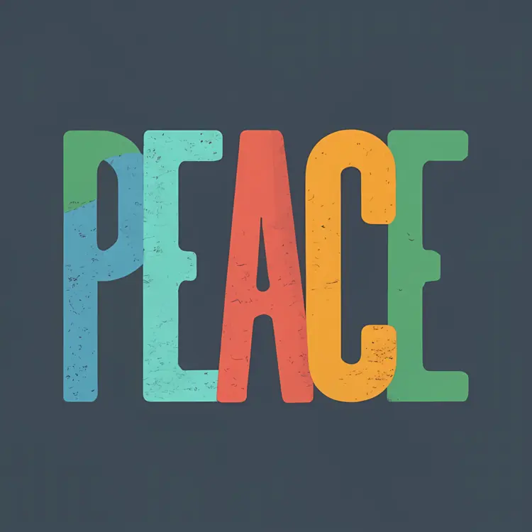 Colorful Peace Word Art