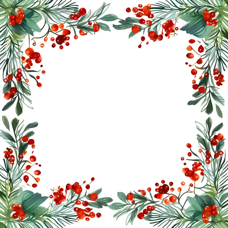 Holly and Berries Decorative Frame