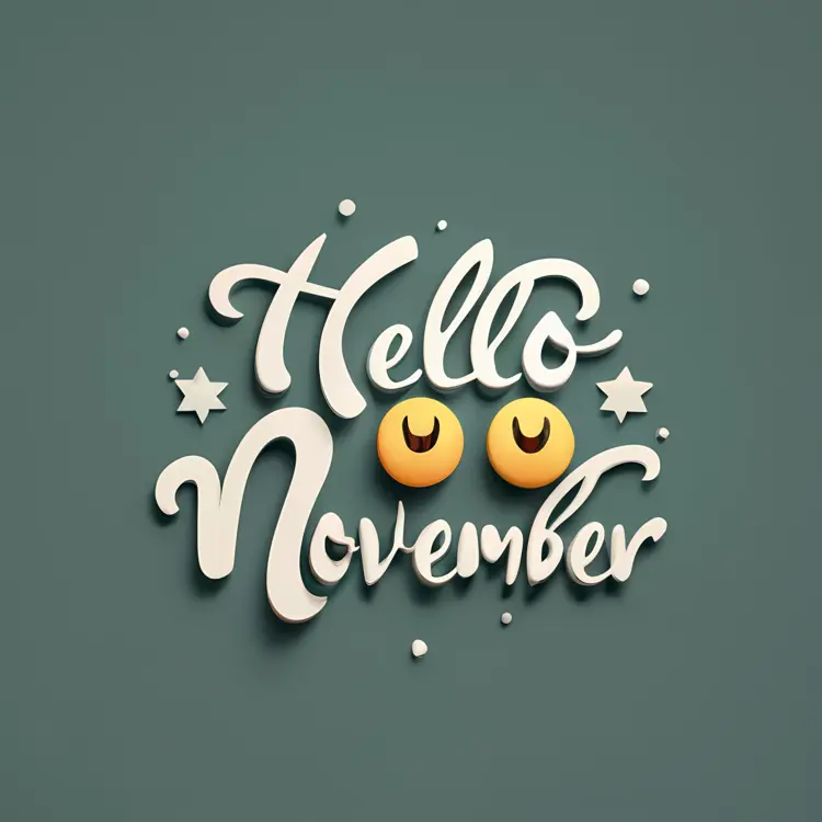 Hello November with Stars and Eyes