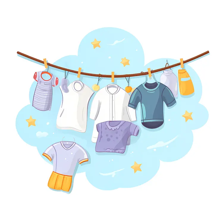 Colorful background of children's clothing and accessories for rainy days