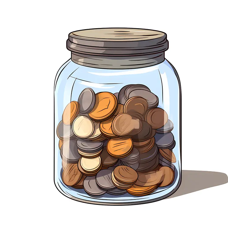 Jar Filled with Coins