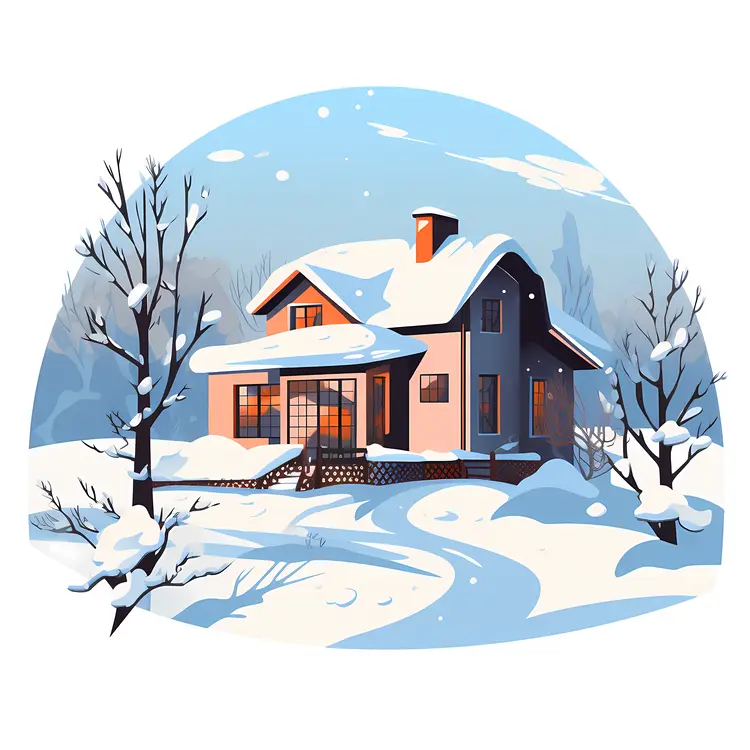 White House in Snowy Winter