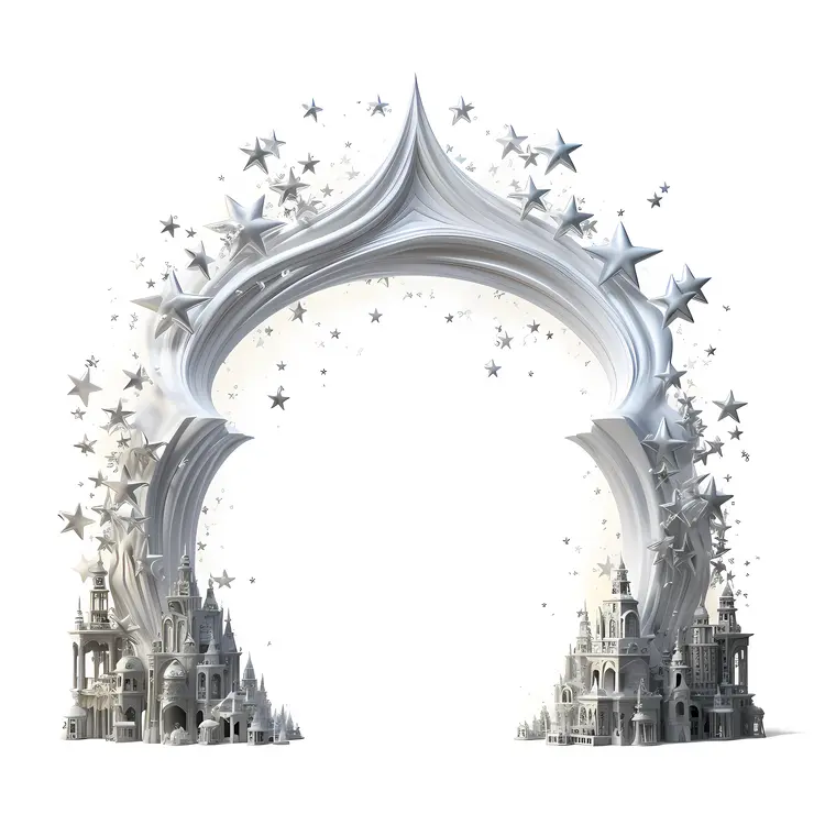 White Fantasy Arch with Stars
