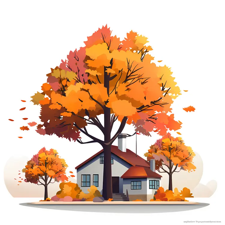 House with Autumn Trees