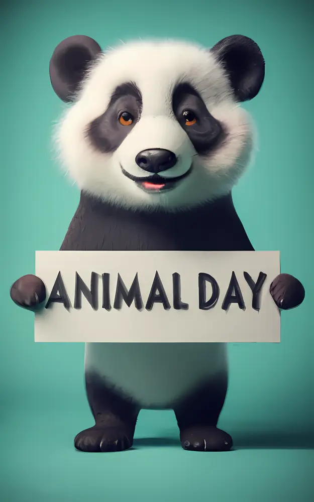 Happy Panda Celebrating Animal Day