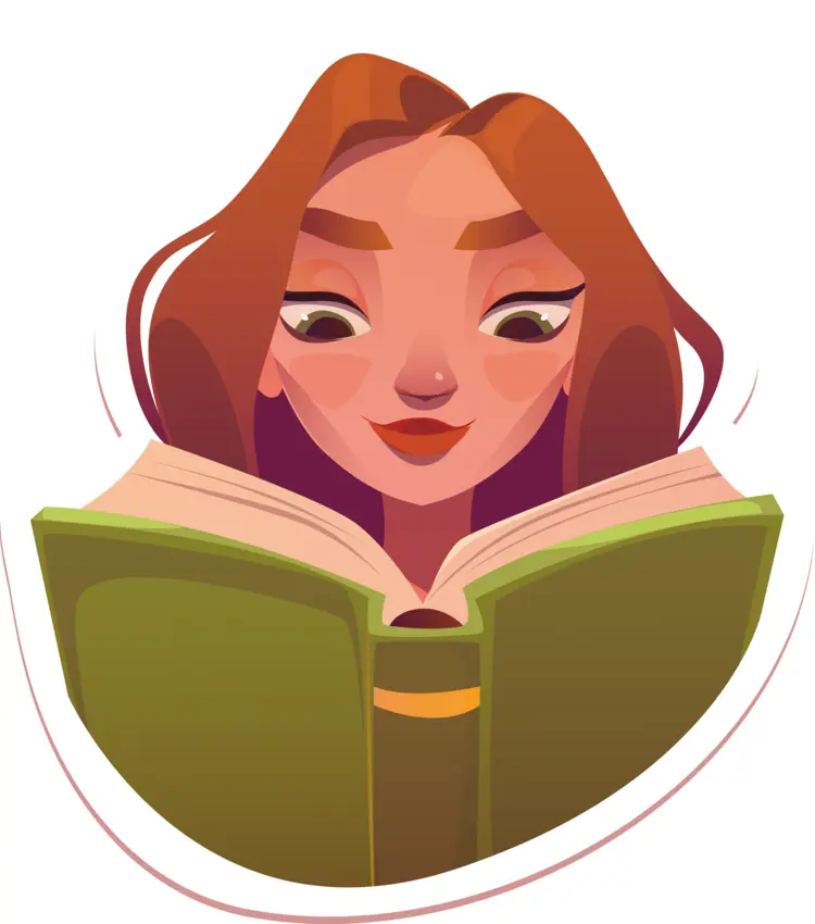 Woman Reading a Green Book