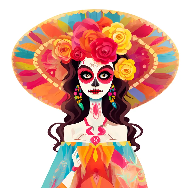 Colorful Catrina for Day of the Dead Celebration