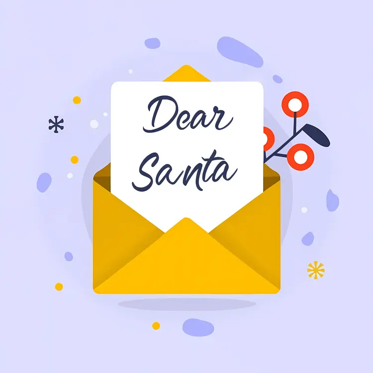 Dear Santa Letter in Yellow Envelope