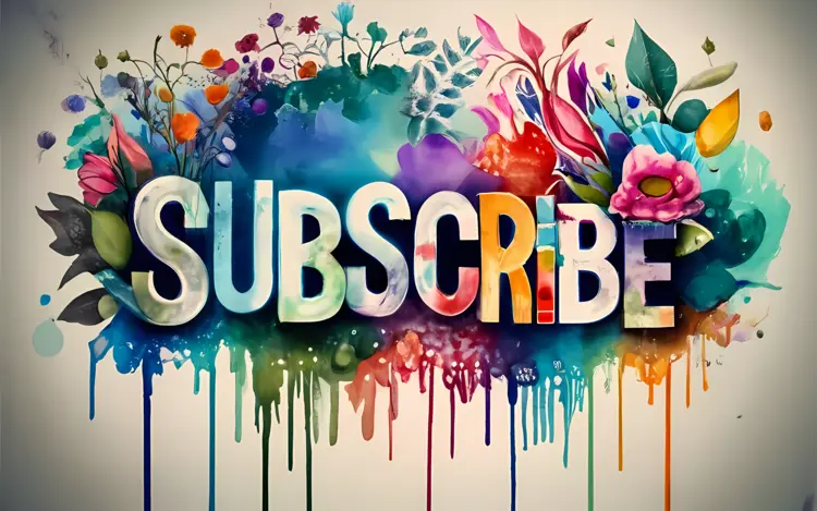 Colorful Subscribe Text with Floral Background