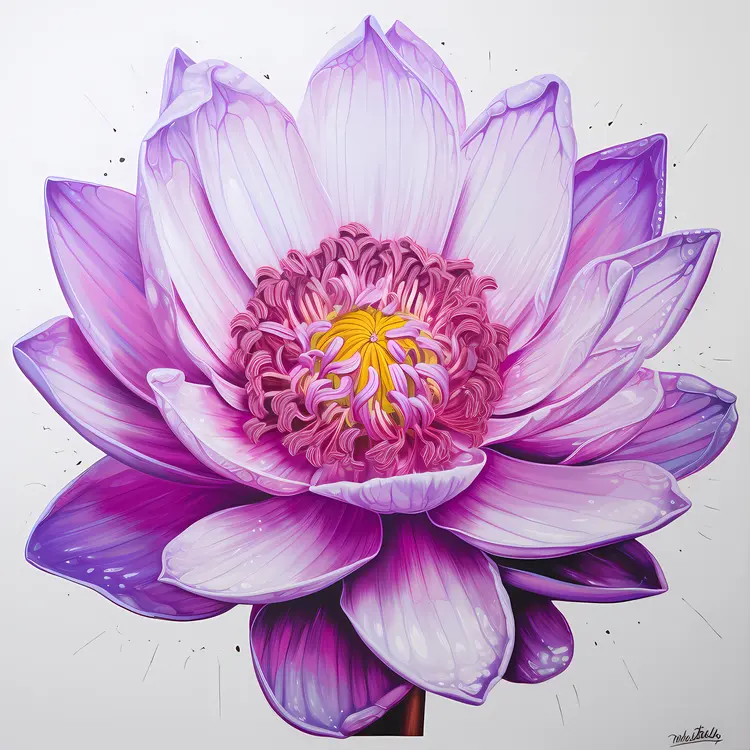 Beautiful Pink Lotus Flower Illustration