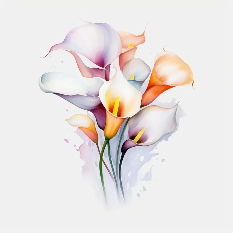 Elegant Watercolor Calla Lily Bouquet