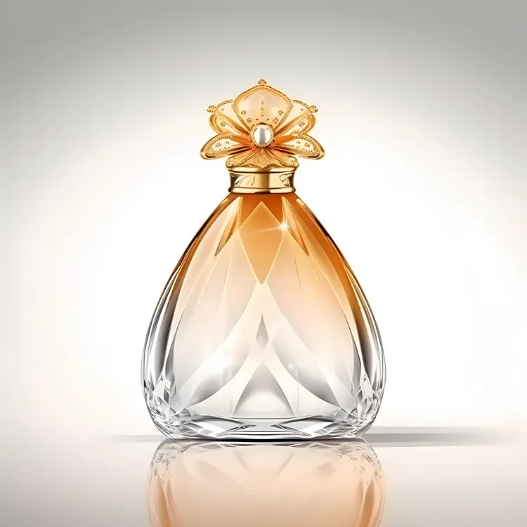 Elegant Perfume Bottle with Golden Cap