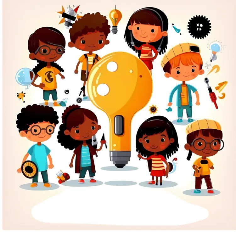 Children with Light Bulb for Creativity