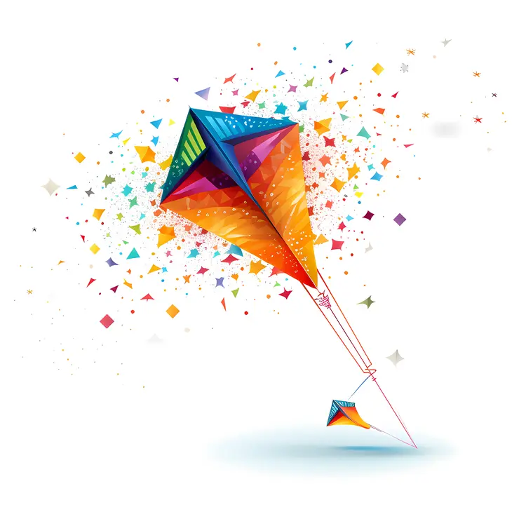 Colorful Kite with Confetti