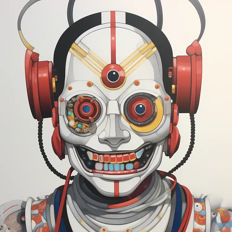 Futuristic Robot with Headphones