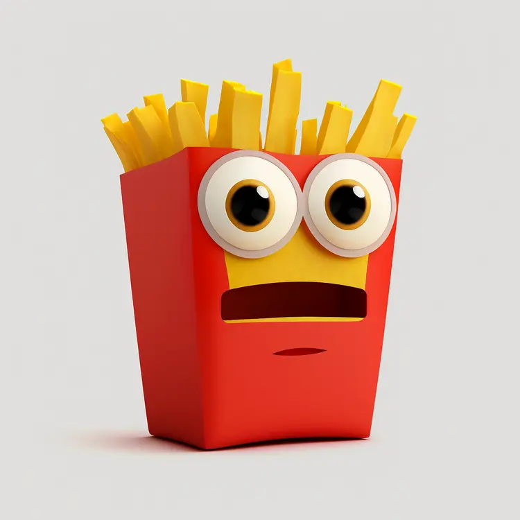 Funny Cartoon French Fries Box