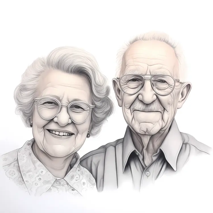 Smiling Elderly Couple Portrait
